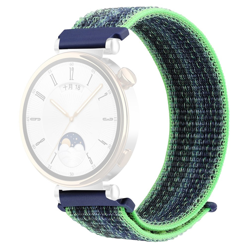Huawei Watch GT 4 41mm / Garmin Venu 3S Nylon Watch Strap 18mm Sports Watchband - Bright Green+Blue#serie_4