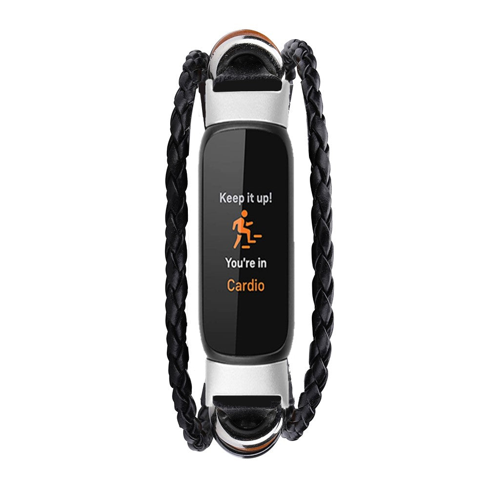 Fitbit Luxe Beaded Watch Band DIY Style Replacement Strap - Black#serie_1