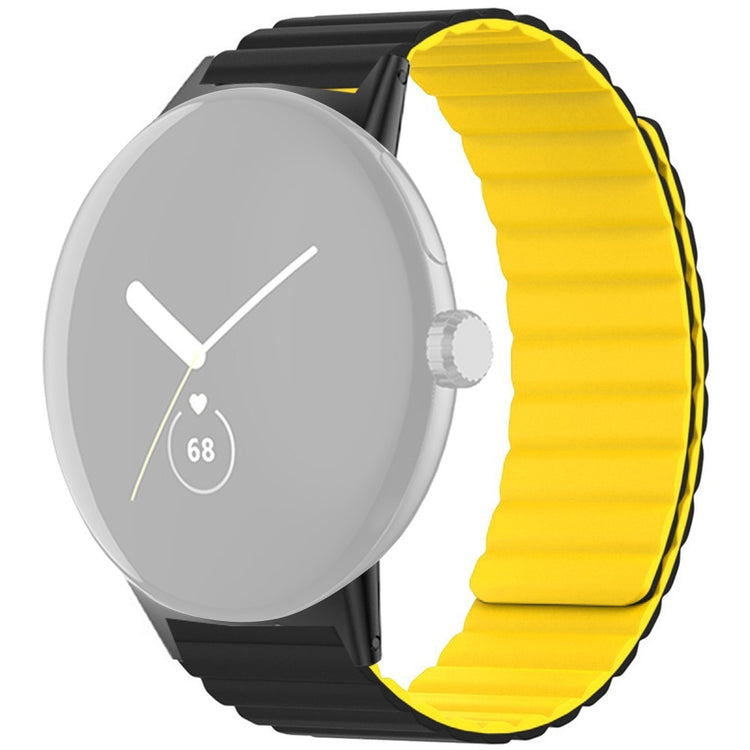 Silikone Universal Rem passer til Google Pixel Watch / Google Pixel Watch 2 - Gul#serie_2