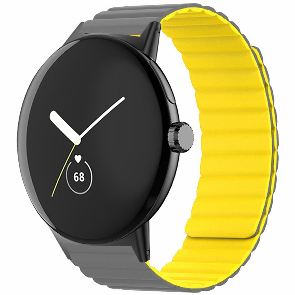 Silikone Universal Rem passer til Google Pixel Watch / Google Pixel Watch 2 - Gul#serie_6