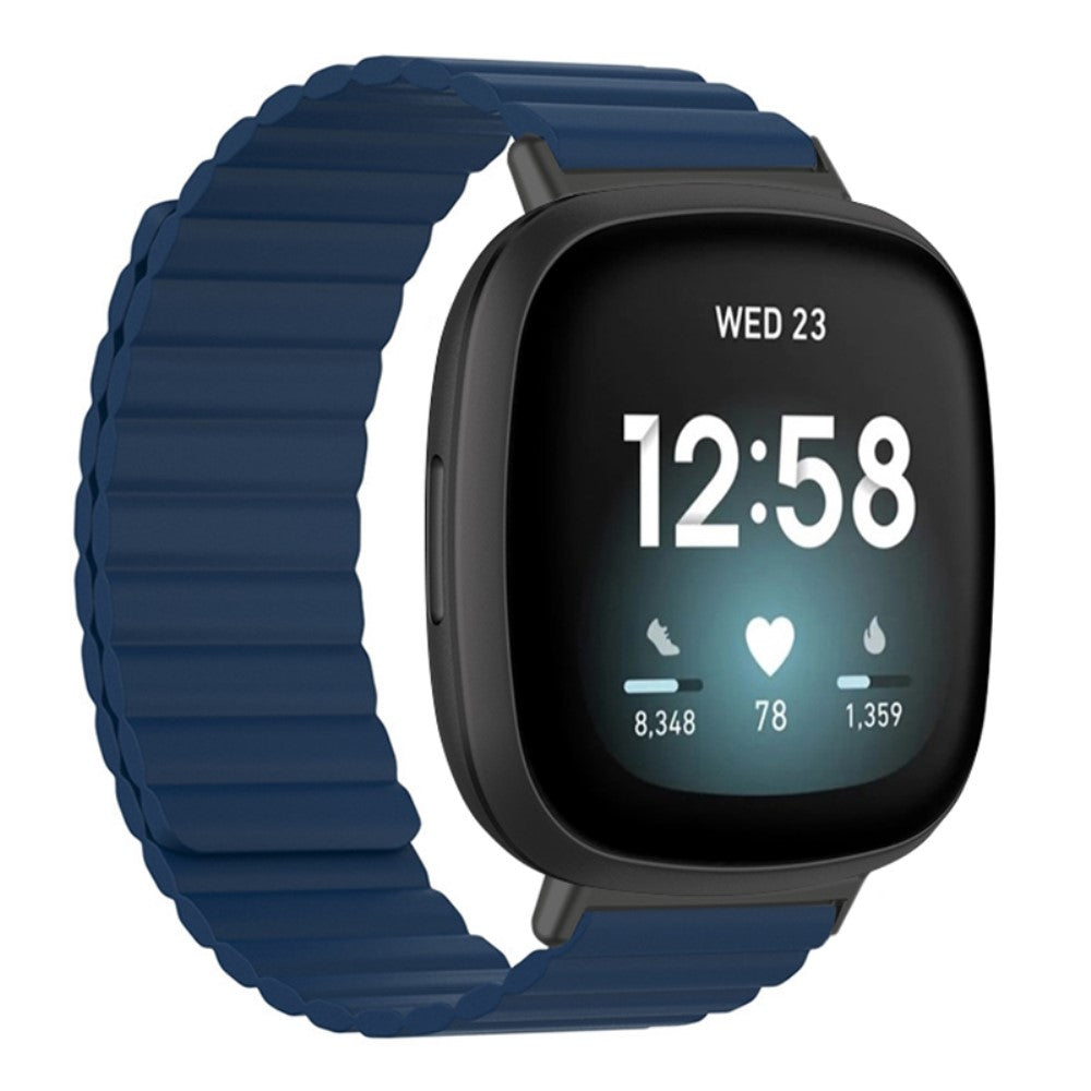 Fitbit Versa 3 / 4 / Fitbit Sense / Sense 2 Flexible Watch Band Magnetic Strap Replacement - Midnight Blue#serie_7