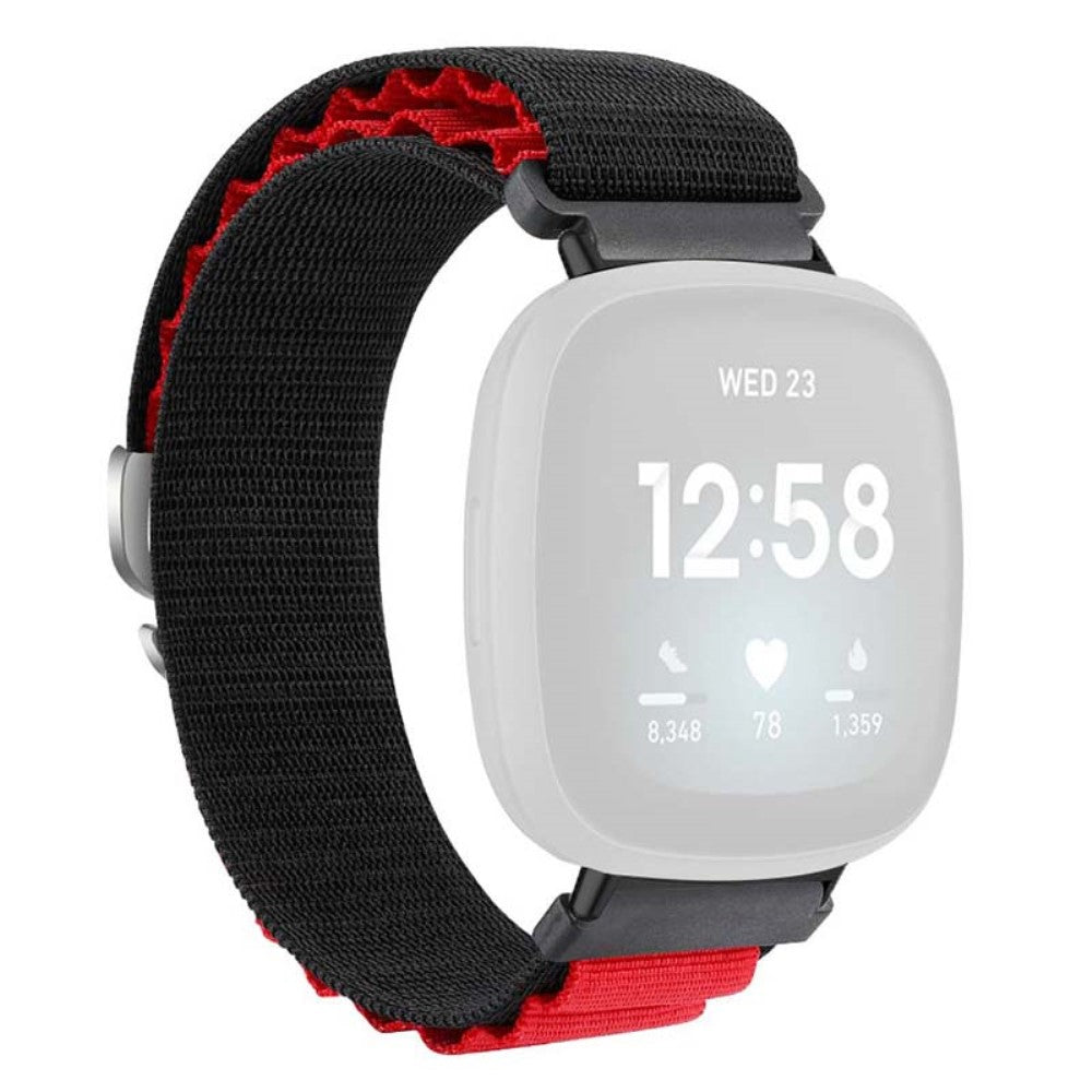 Super Godt Nylon Universal Rem passer til Fitbit Smartwatch - Rød#serie_6