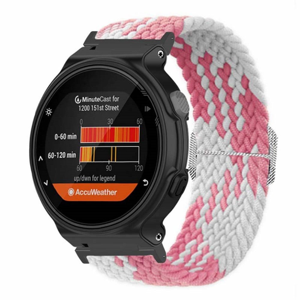 Fed Nylon Universal Rem passer til Garmin Smartwatch - Pink#serie_3