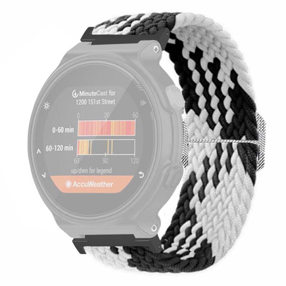 Fed Nylon Universal Rem passer til Garmin Smartwatch - Hvid#serie_5
