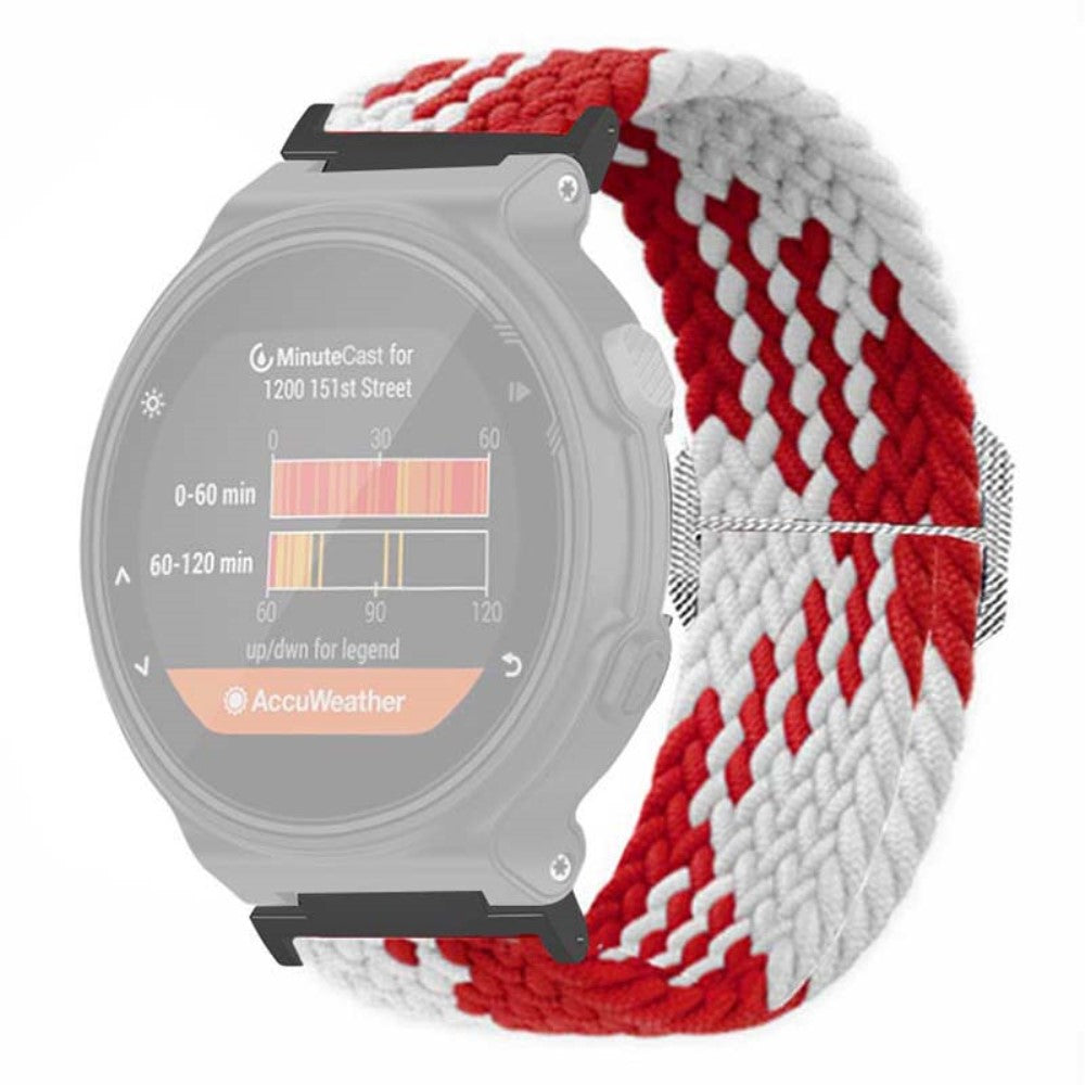 Fed Nylon Universal Rem passer til Garmin Smartwatch - Rød#serie_8