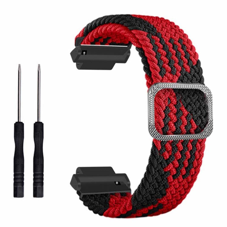 Fed Nylon Universal Rem passer til Garmin Smartwatch - Rød#serie_9