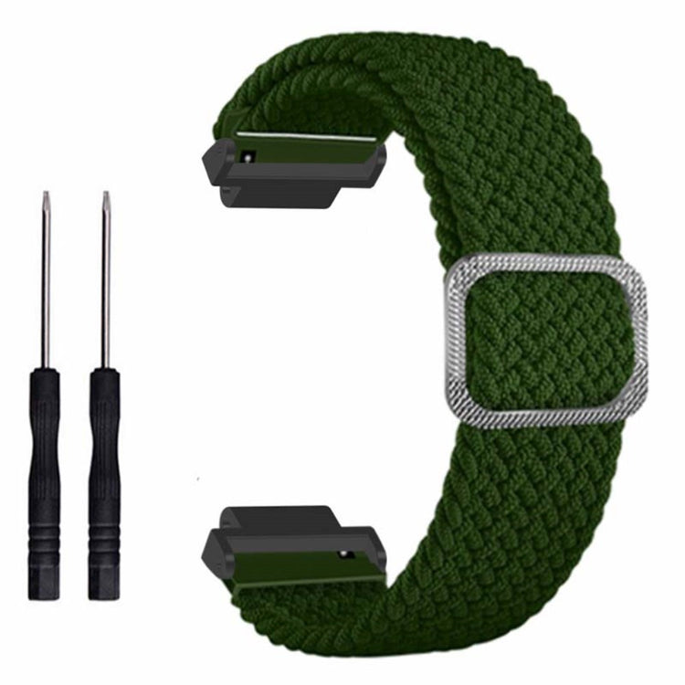 Fed Nylon Universal Rem passer til Garmin Smartwatch - Grøn#serie_12