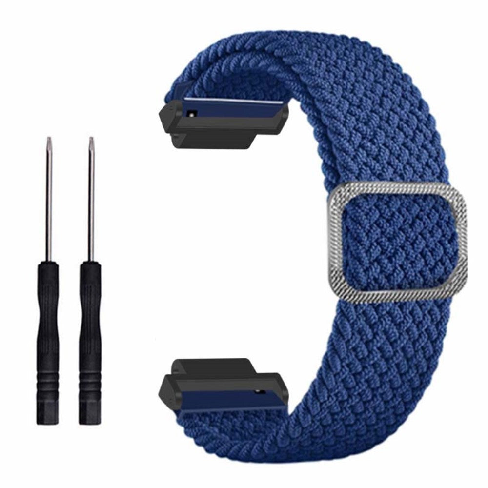 Fed Nylon Universal Rem passer til Garmin Smartwatch - Blå#serie_15