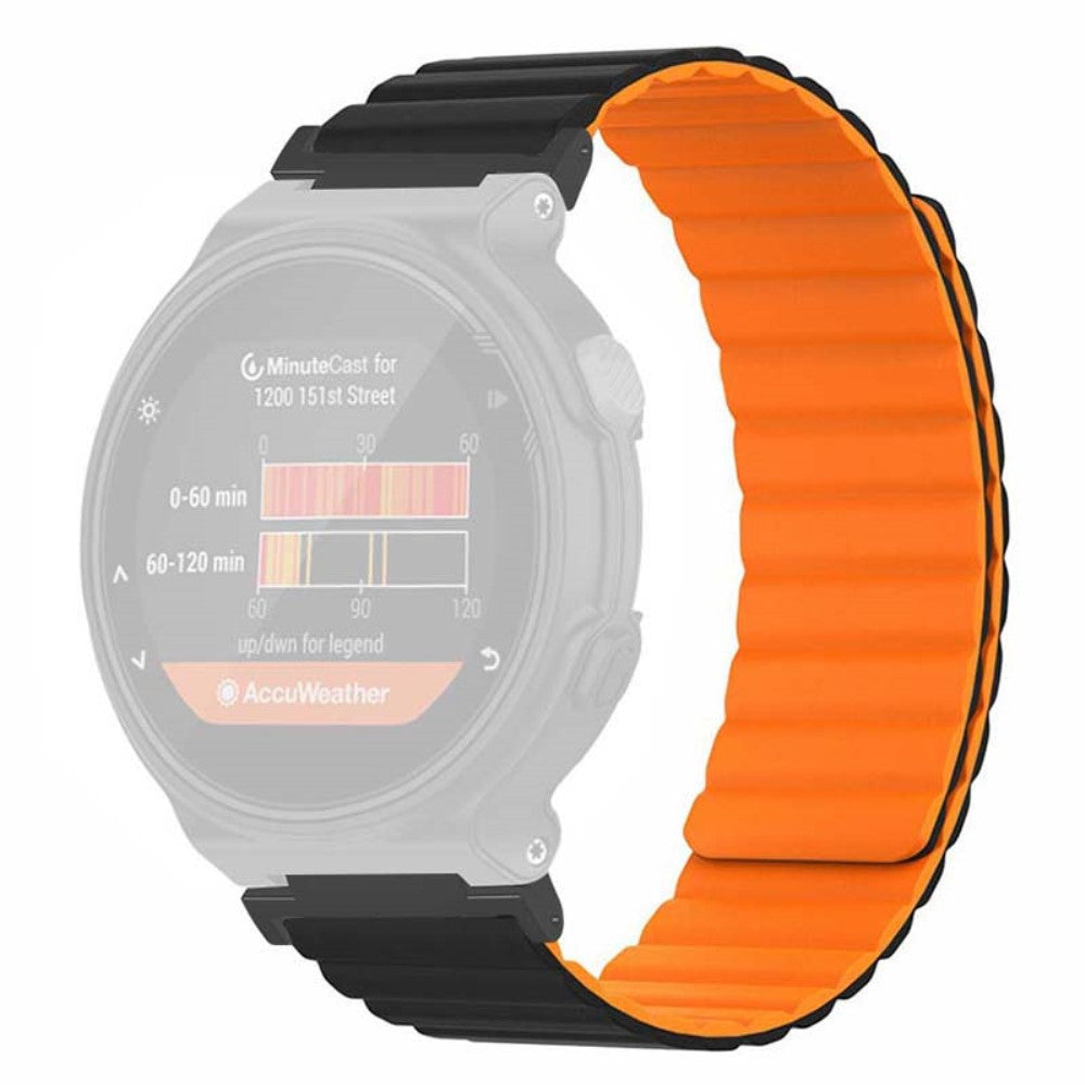 Super Sejt Silikone Universal Rem passer til Garmin Smartwatch - Orange#serie_2