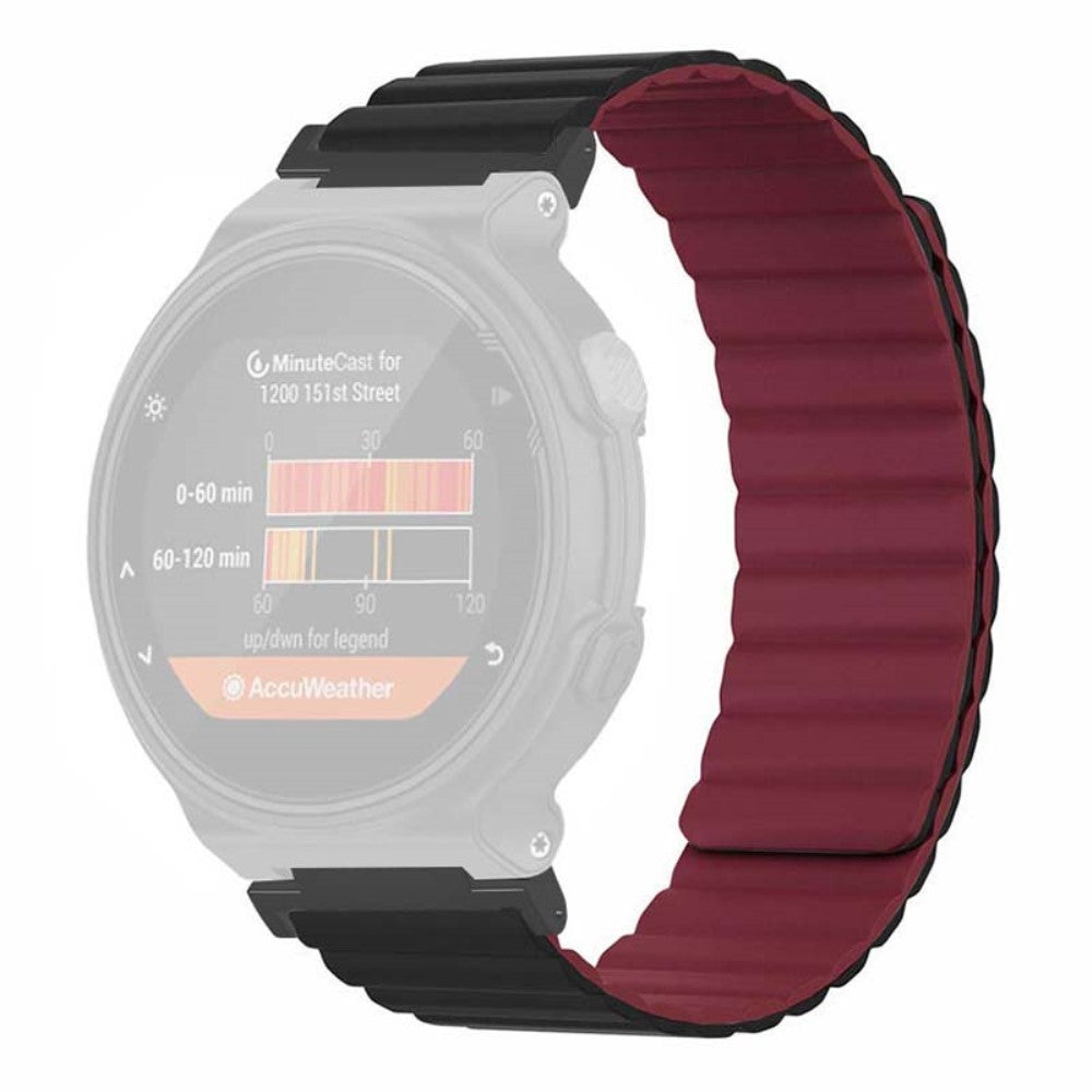 Super Sejt Silikone Universal Rem passer til Garmin Smartwatch - Rød#serie_4