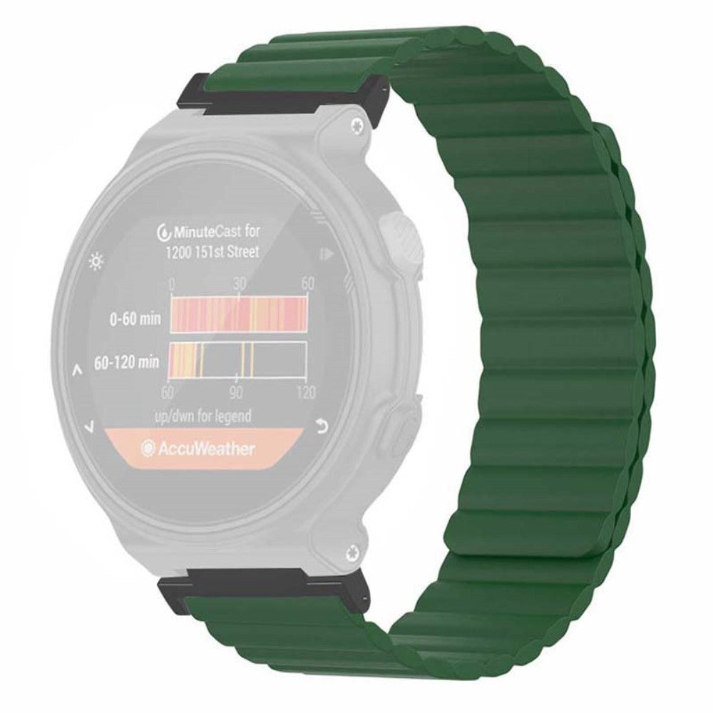 Super Sejt Silikone Universal Rem passer til Garmin Smartwatch - Grøn#serie_7