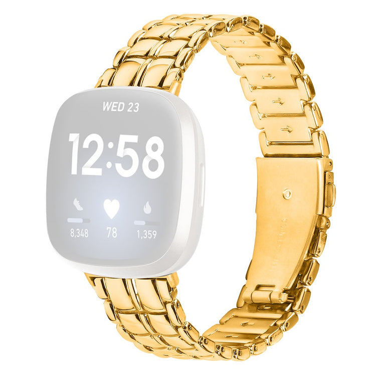 Skøn Metal Universal Rem passer til Fitbit Sense 1 / Fitbit Versa 3 - Guld#serie_2