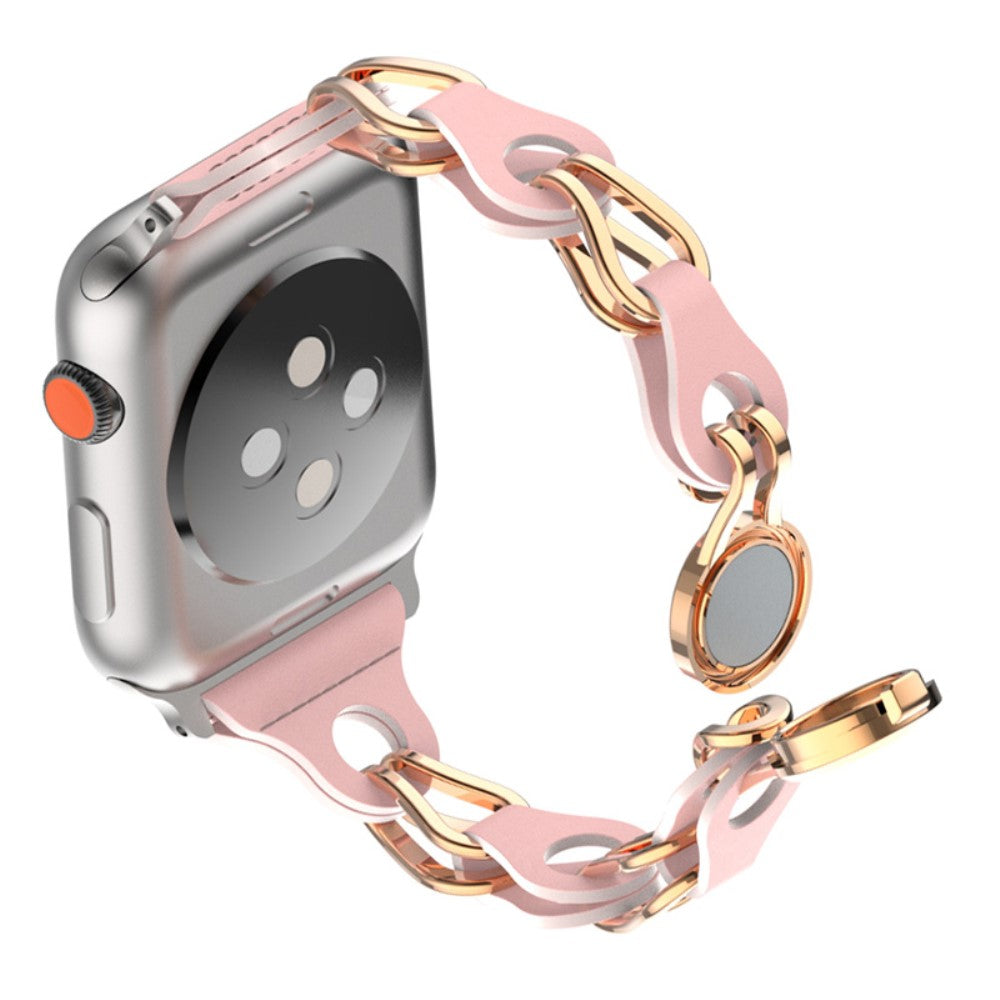 Fint Kunstlæder Universal Rem passer til Apple Smartwatch - Pink#serie_3