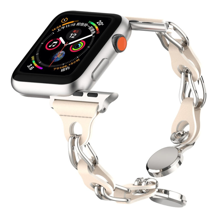 Fint Kunstlæder Universal Rem passer til Apple Smartwatch - Hvid#serie_5