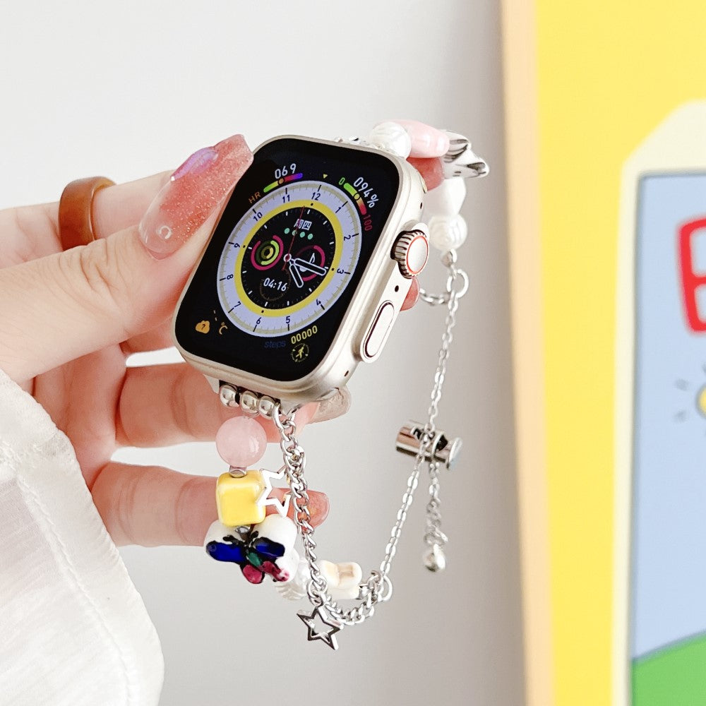 Helt Vildt Holdbart Metal Universal Rem passer til Apple Smartwatch - Pink#serie_2