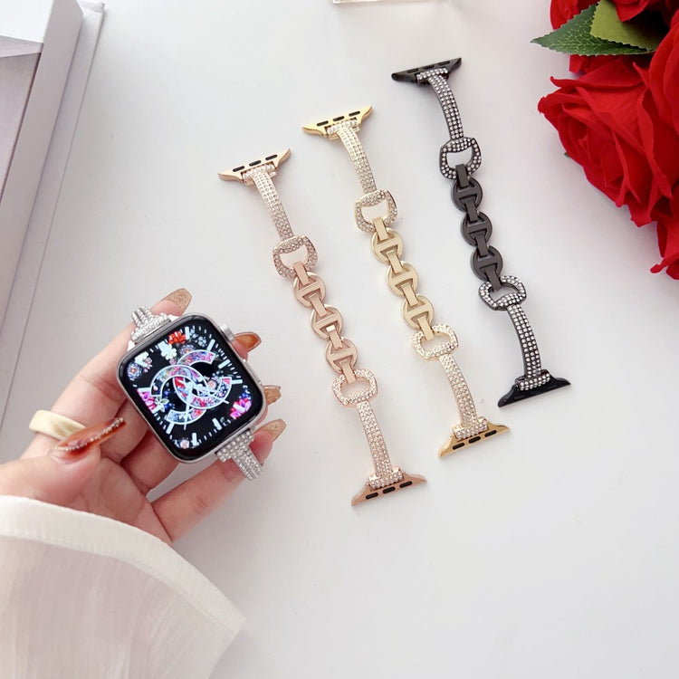 Super Elegant Rhinsten Universal Rem passer til Apple Smartwatch - Sort#serie_2