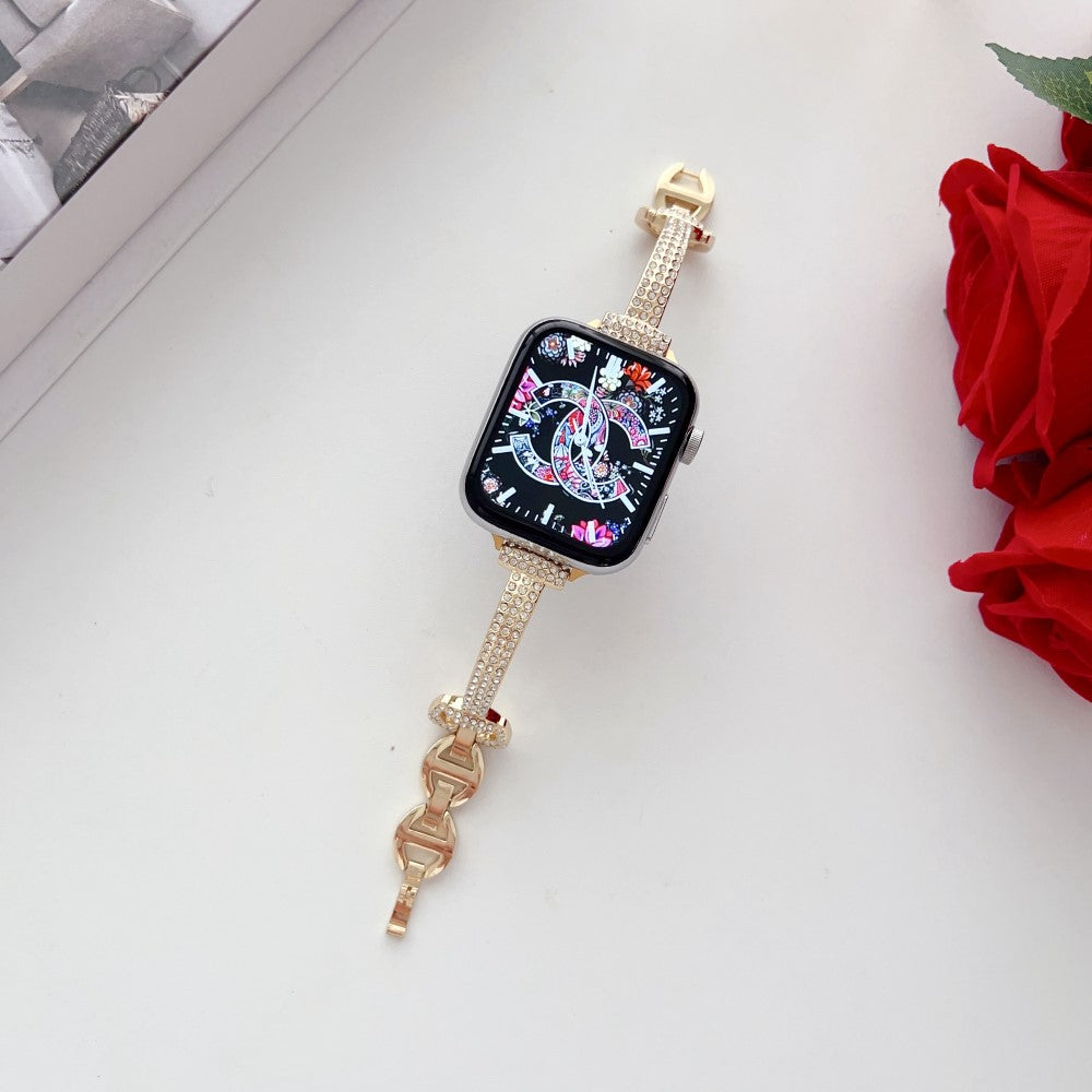 Super Elegant Rhinsten Universal Rem passer til Apple Smartwatch - Guld#serie_4