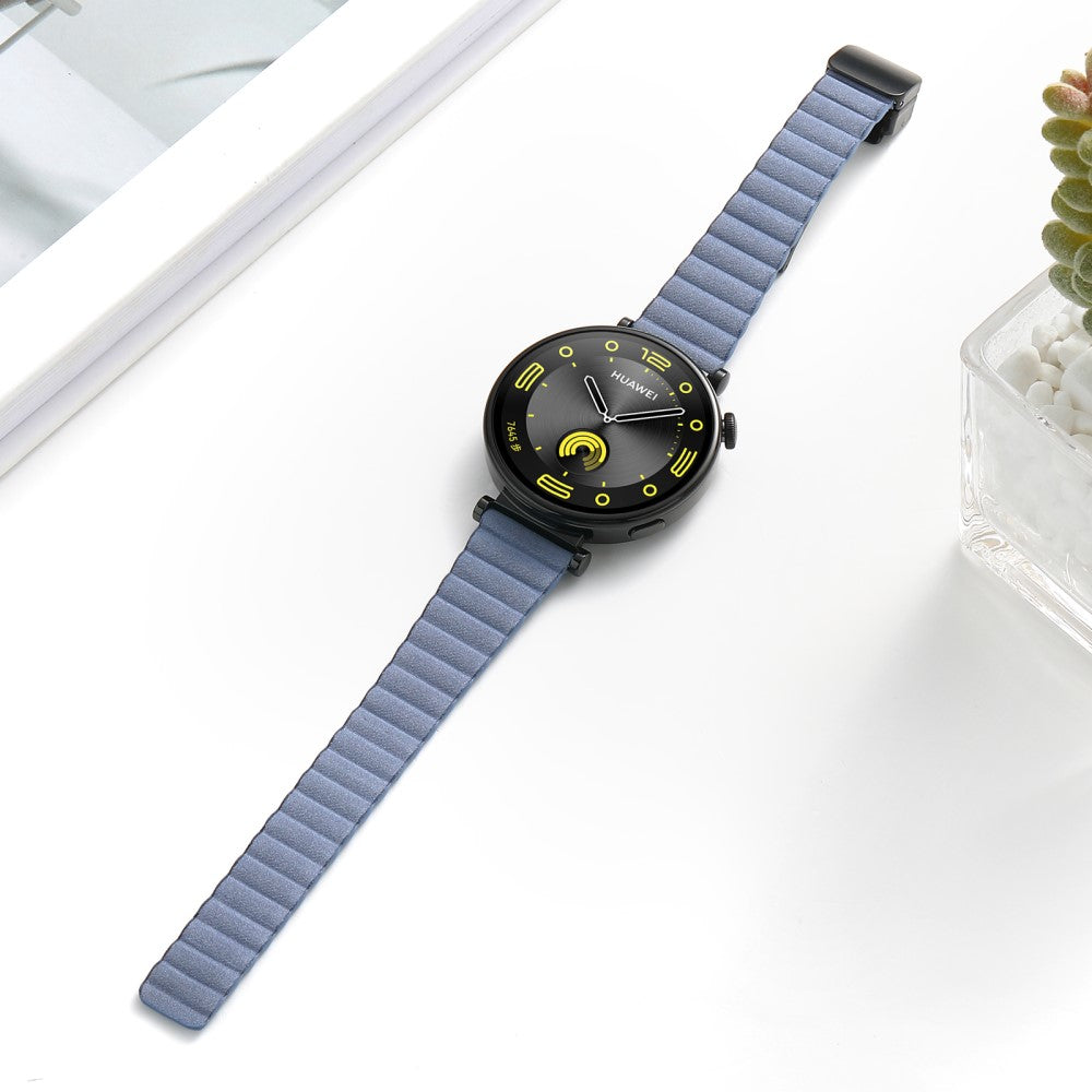 Super Elegant Ægte Læder Universal Rem passer til Smartwatch - Blå#serie_2
