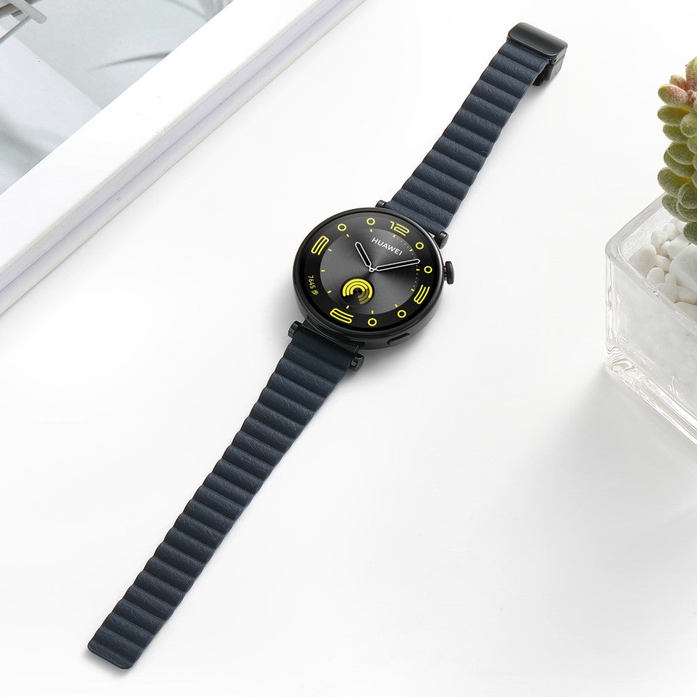 Super Elegant Ægte Læder Universal Rem passer til Smartwatch - Blå#serie_3