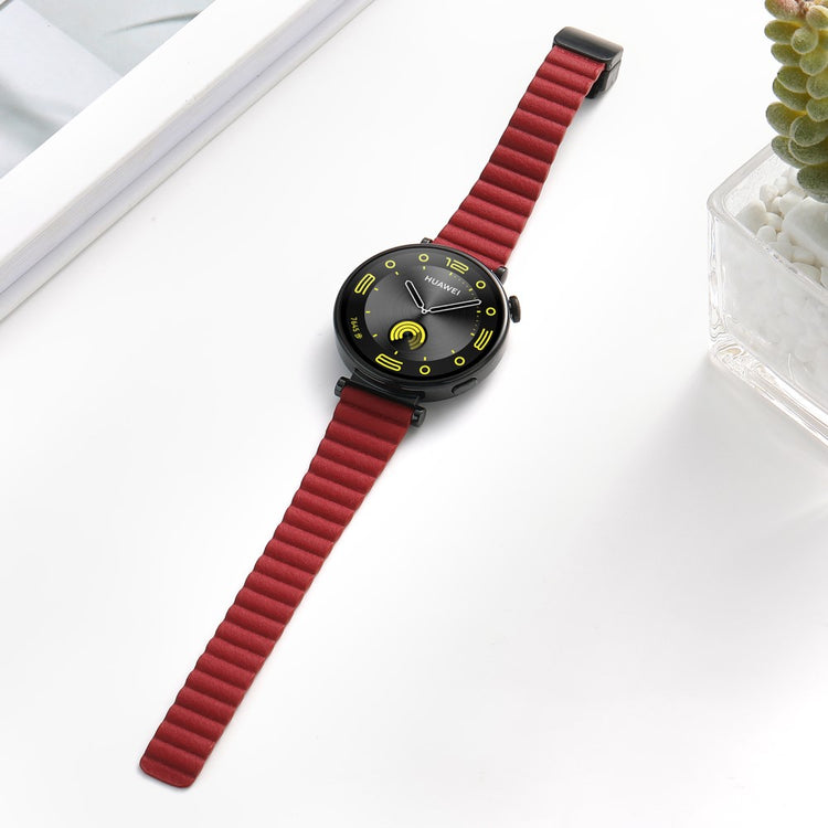Super Elegant Ægte Læder Universal Rem passer til Smartwatch - Rød#serie_5