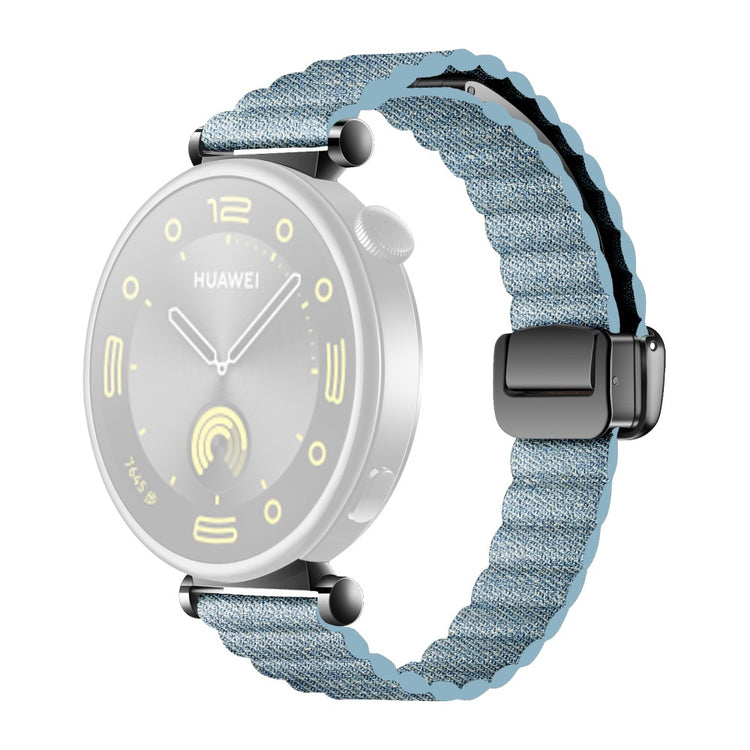 Super Elegant Ægte Læder Universal Rem passer til Smartwatch - Blå#serie_10