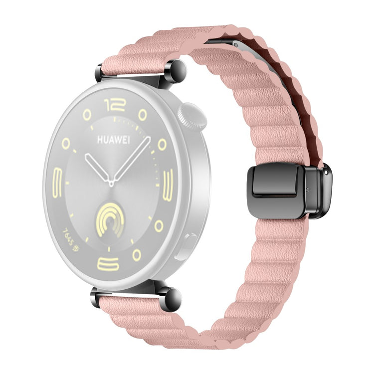 Super Elegant Ægte Læder Universal Rem passer til Smartwatch - Pink#serie_11