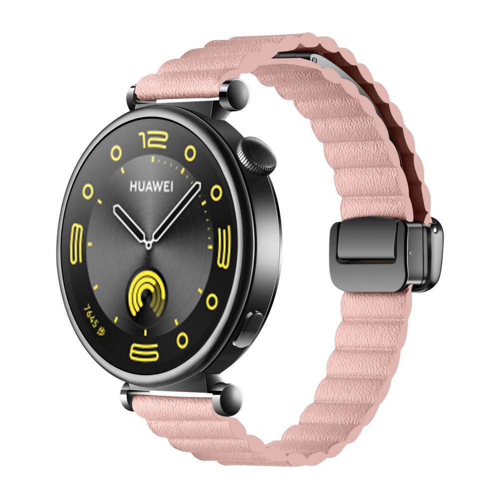 Super Elegant Ægte Læder Universal Rem passer til Smartwatch - Pink#serie_11