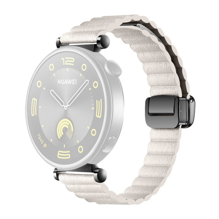Super Elegant Ægte Læder Universal Rem passer til Smartwatch - Hvid#serie_12