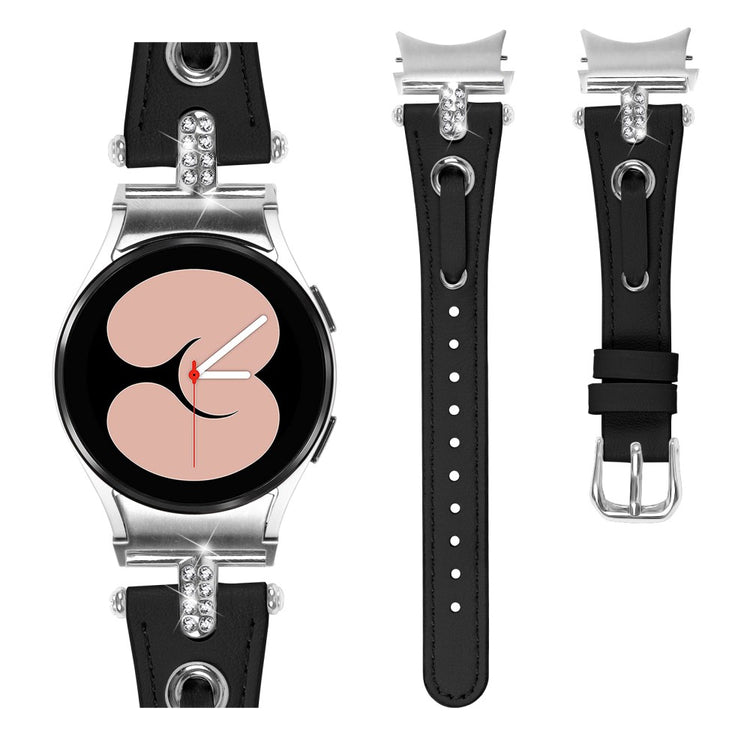 Vildt Kønt Ægte Læder Universal Rem passer til Samsung Smartwatch - Sort#serie_3