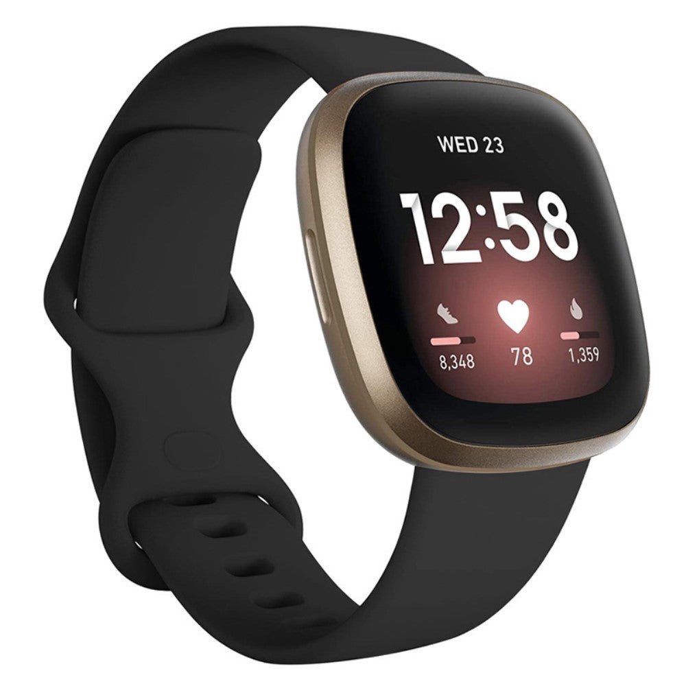 Super Smuk Silikone Universal Rem passer til Fitbit Smartwatch - Sort#serie_4