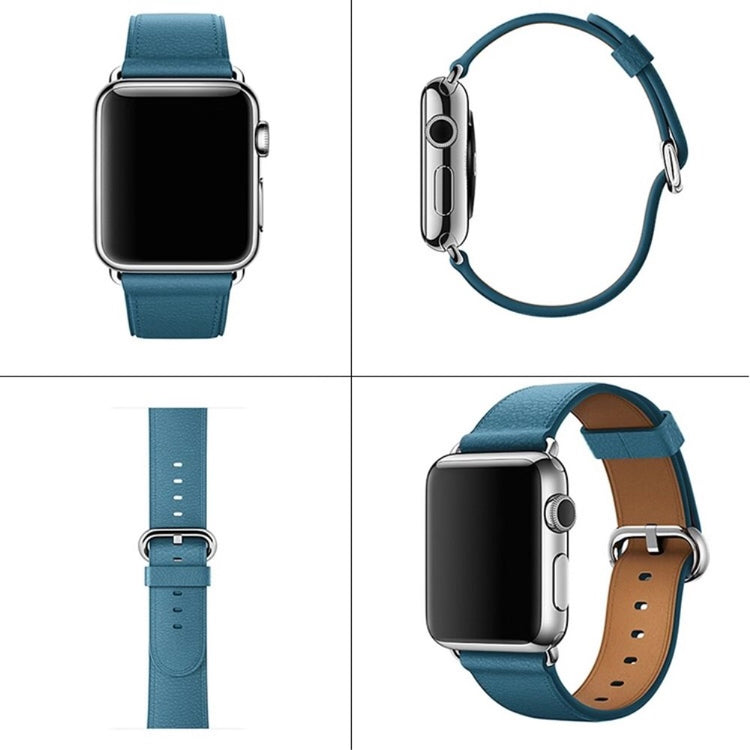 Apple Watch 49mm / 45mm / 44mm / 42mm Genuine Cow Leather Watch Strap - Cyan#serie_2