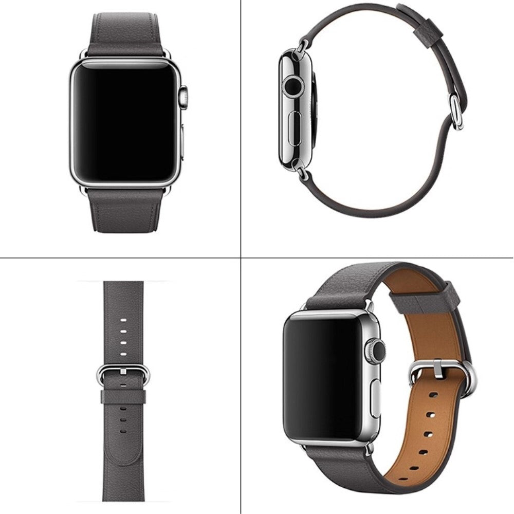 Apple Watch 49mm / 45mm / 44mm / 42mm Genuine Cow Leather Watch Strap - Grey#serie_4