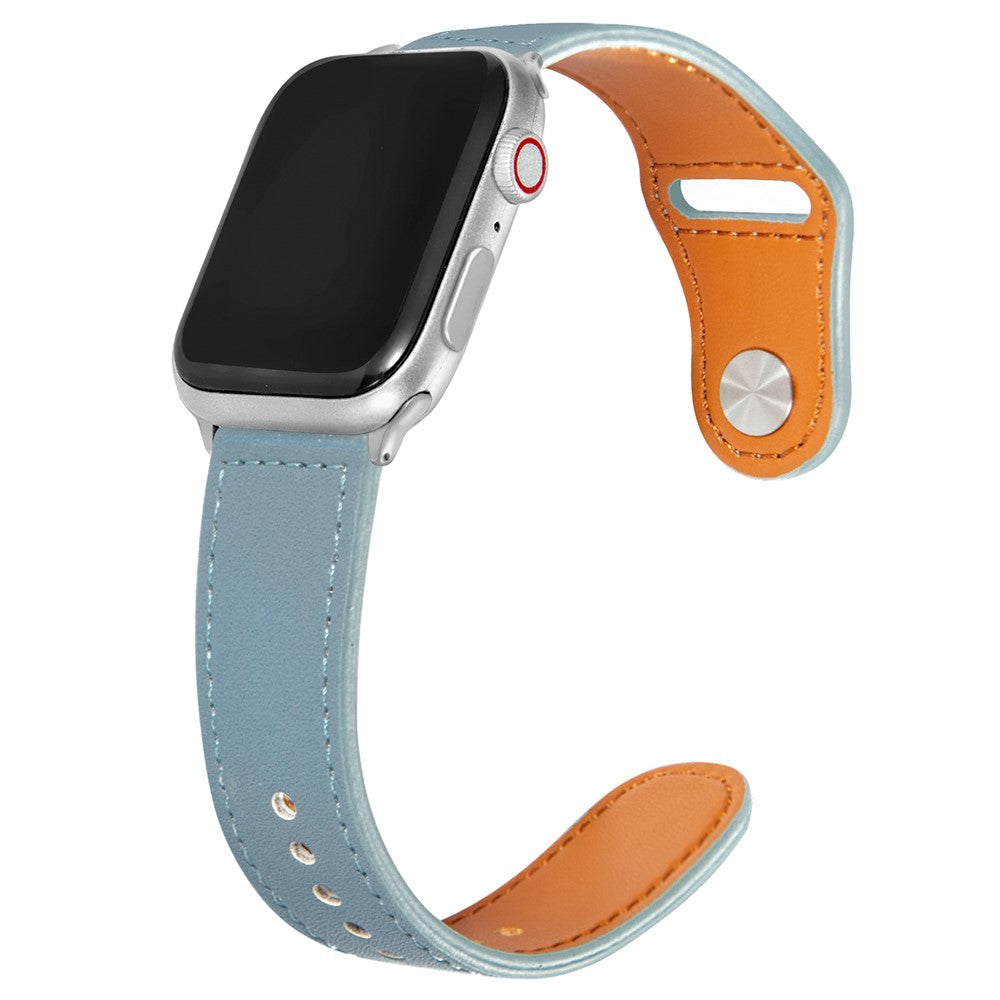 Fortrinligt Ægte Læder Universal Rem passer til Apple Smartwatch - Blå#serie_3