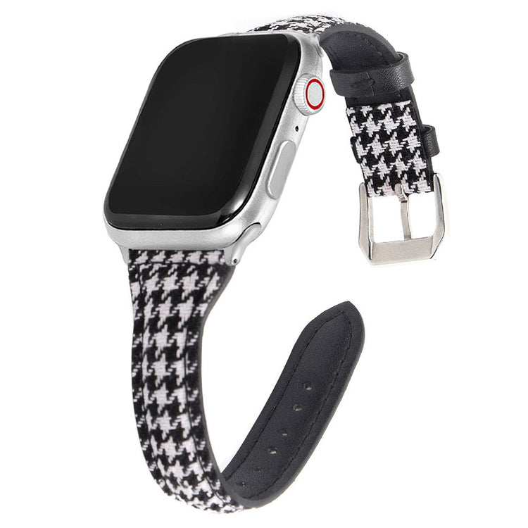 Stilren Ægte Læder Universal Rem passer til Apple Smartwatch - Sort#serie_3