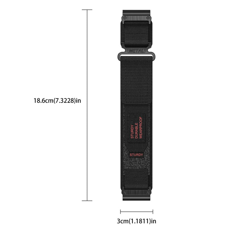 Rigtigt Elegant Nylon Universal Rem passer til Garmin Smartwatch - Sort#serie_1