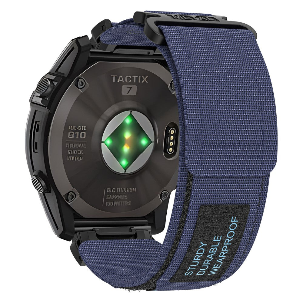 Rigtigt Elegant Nylon Universal Rem passer til Garmin Smartwatch - Blå#serie_4