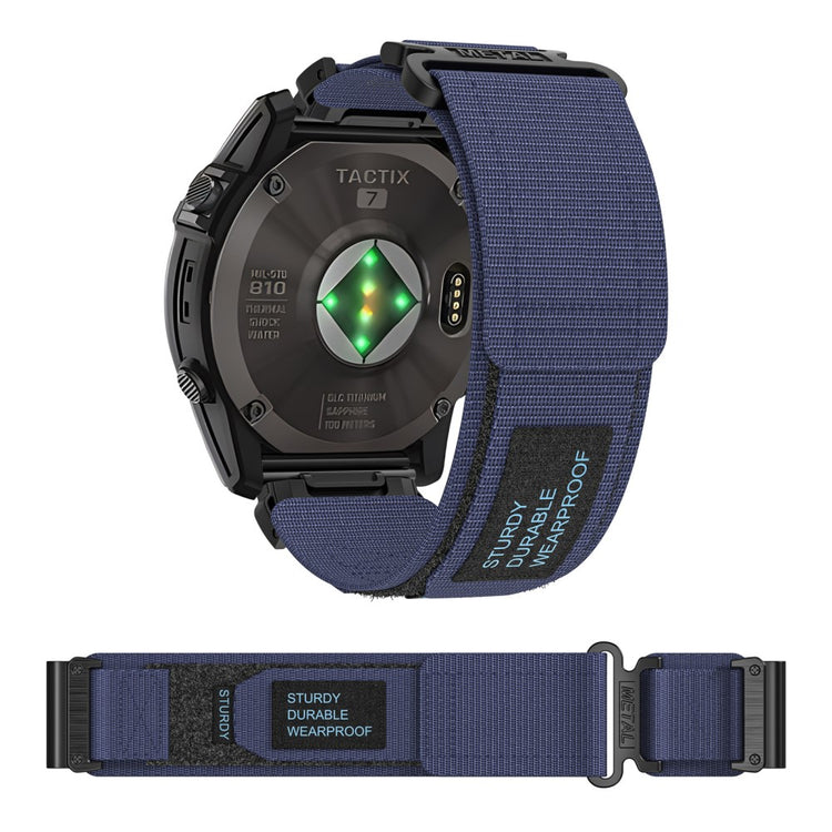 Rigtigt Elegant Nylon Universal Rem passer til Garmin Smartwatch - Blå#serie_4