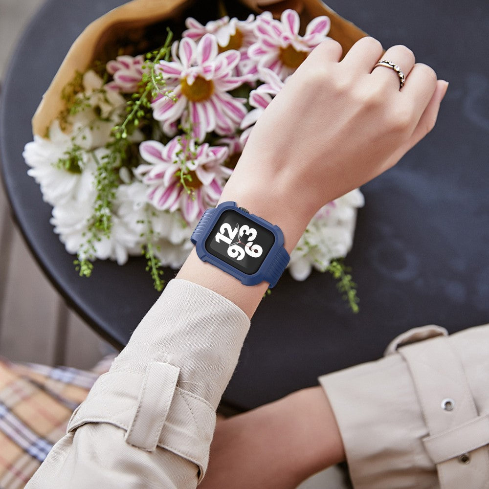 Skøn Silikone Universal Rem passer til Apple Smartwatch - Blå#serie_1