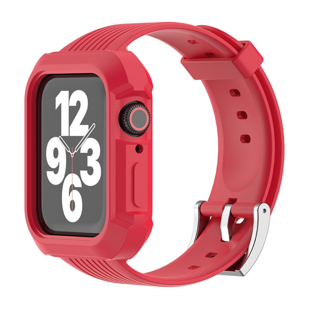 Skøn Silikone Universal Rem passer til Apple Smartwatch - Rød#serie_3