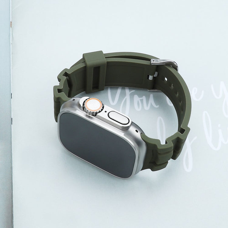 Mega Hårdfør Silikone Universal Rem passer til Apple Smartwatch - Grøn#serie_6