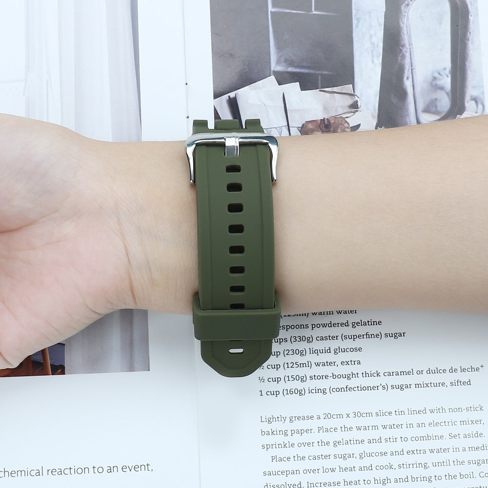 Mega Hårdfør Silikone Universal Rem passer til Apple Smartwatch - Grøn#serie_6