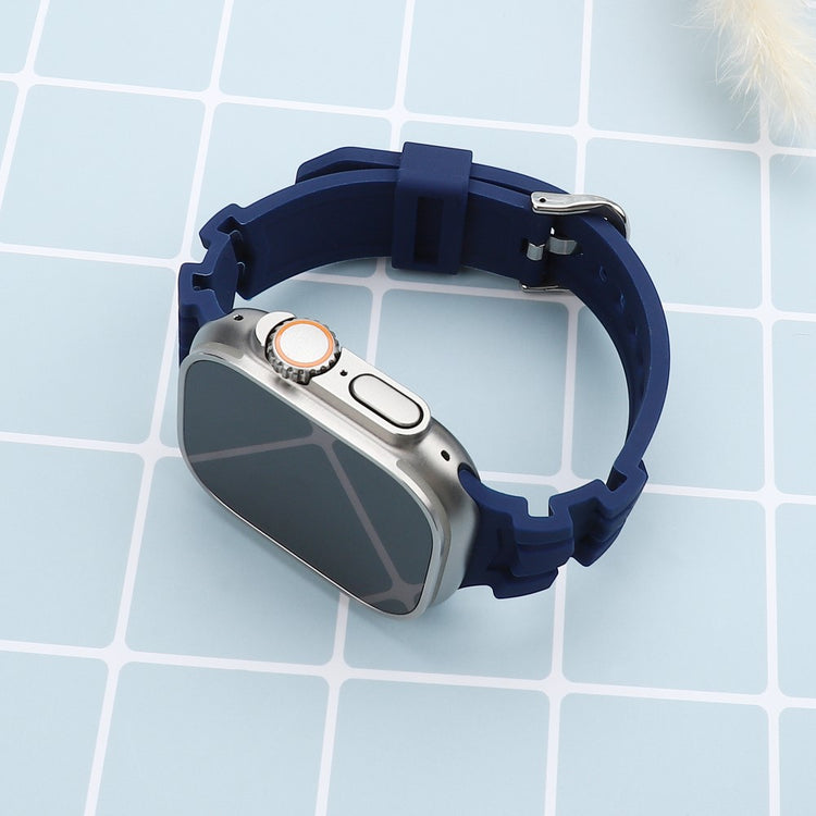 Mega Hårdfør Silikone Universal Rem passer til Apple Smartwatch - Blå#serie_8