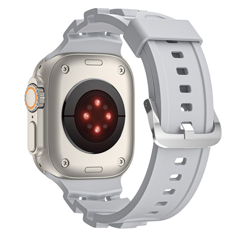 Mega Hårdfør Silikone Universal Rem passer til Apple Smartwatch - Sølv#serie_9