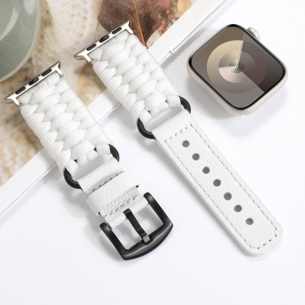 Mega Elegant Ægte Læder Universal Rem passer til Apple Smartwatch - Hvid#serie_2