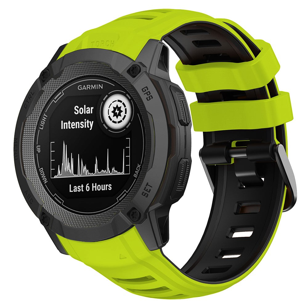 Rigtigt Holdbart Silikone Rem passer til Garmin Instinct 2X - Grøn#serie_9