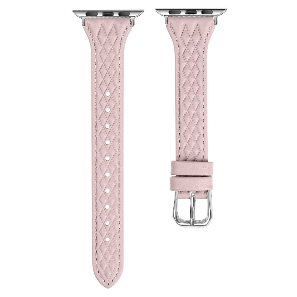 Rigtigt Flot Ægte Læder Universal Rem passer til Apple Smartwatch - Pink#serie_2
