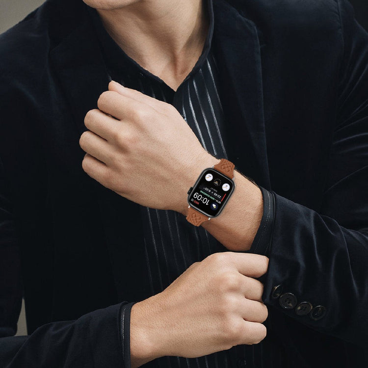 Rigtigt Flot Ægte Læder Universal Rem passer til Apple Smartwatch - Brun#serie_5