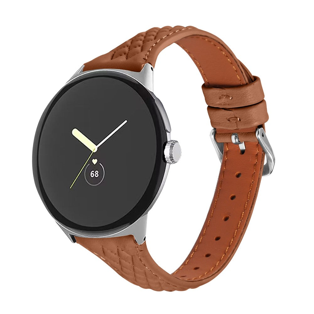 Ægte Læder Universal Rem passer til Google Pixel Watch / Google Pixel Watch 2 - Brun#serie_5