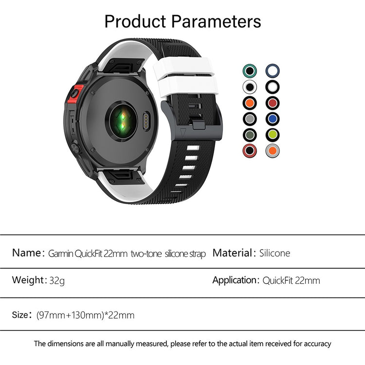 Vildt Fantastisk Silikone Universal Rem passer til Garmin Smartwatch - Blå#serie_6