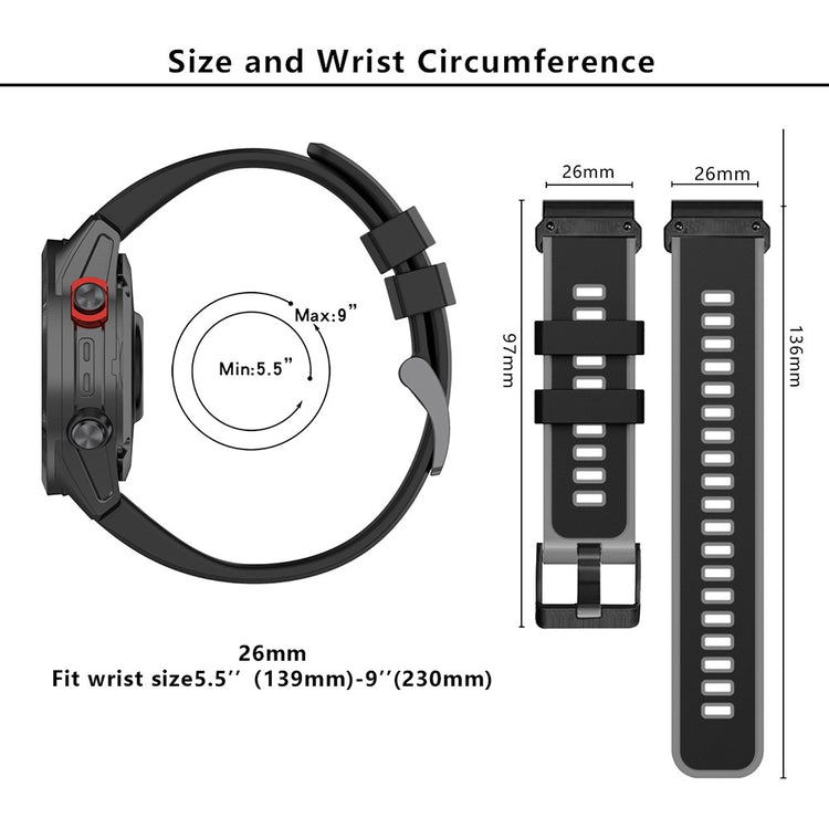 Vildt Rart Silikone Universal Rem passer til Garmin Smartwatch - Rød#serie_6